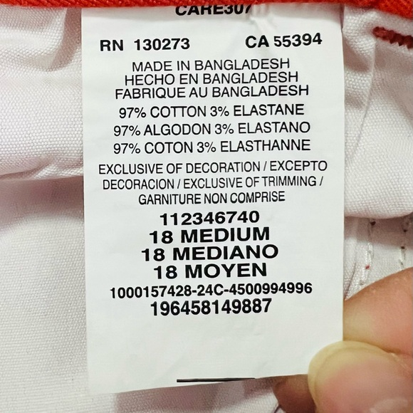 Lee Women's Poppy Red Legendary Mid Rise Carpenter Short 4” Size 18 - Picture 9 of 9